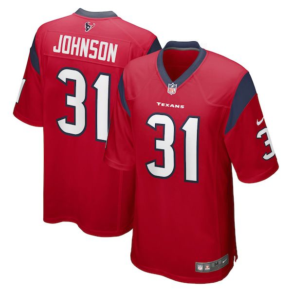Men Houston Texans 31 David Johnson Nike Red Game Player NFL Jersey